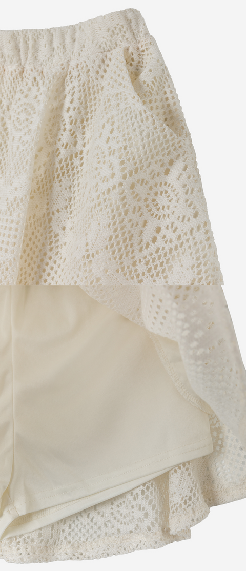 OBER Golf Lace Short Sleeve Set - Ivory