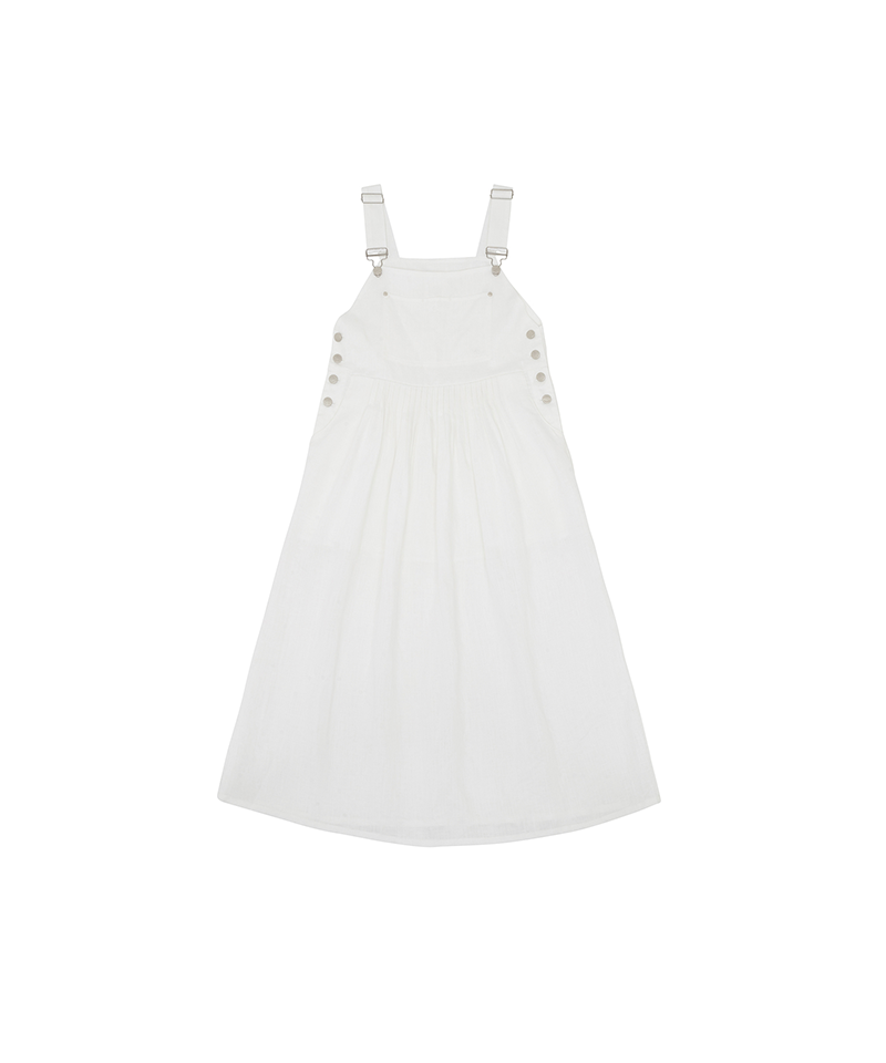 PIV'VEE Linen Overall Dress - Cloud White
