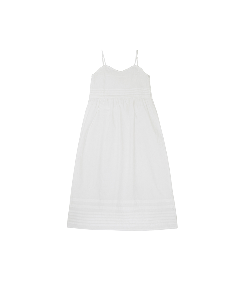 PIV'VEE Long Pintuck Dress - Pure Ivory
