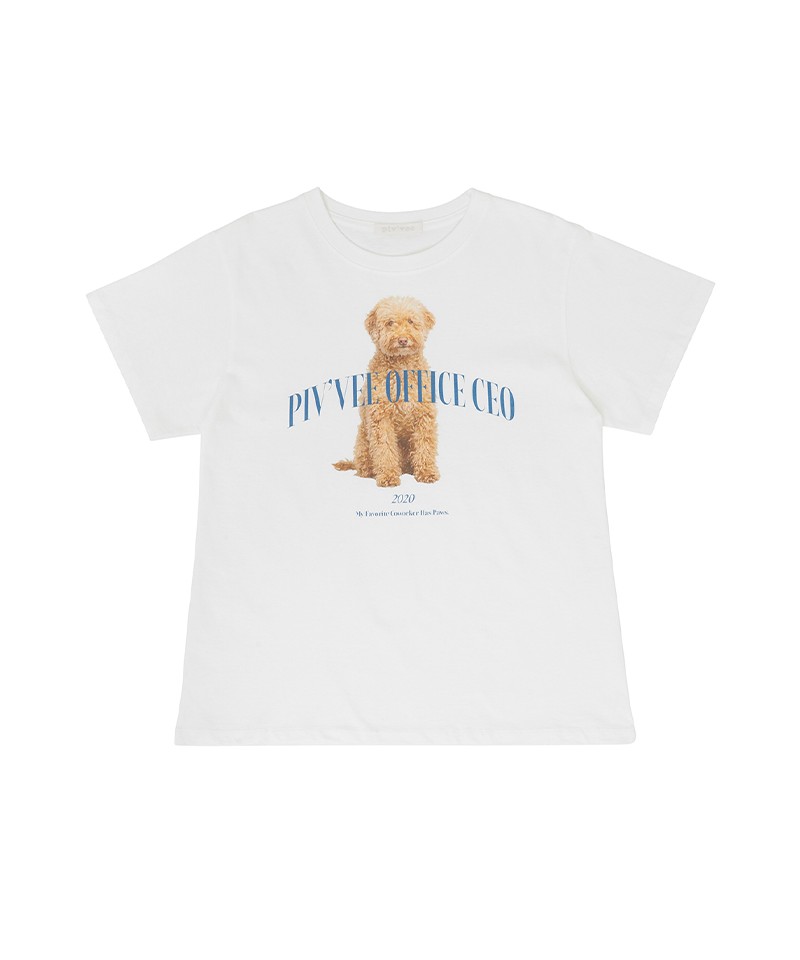 PIV'VEE PAWPAW Graphic Overfit T-shirt - Cloud White