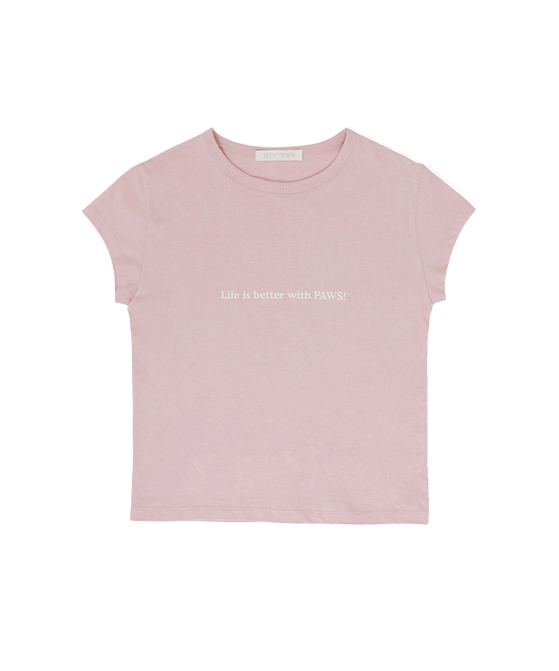 PIV'VEE PAWPAW Lettering T-shirt - Peony Pink