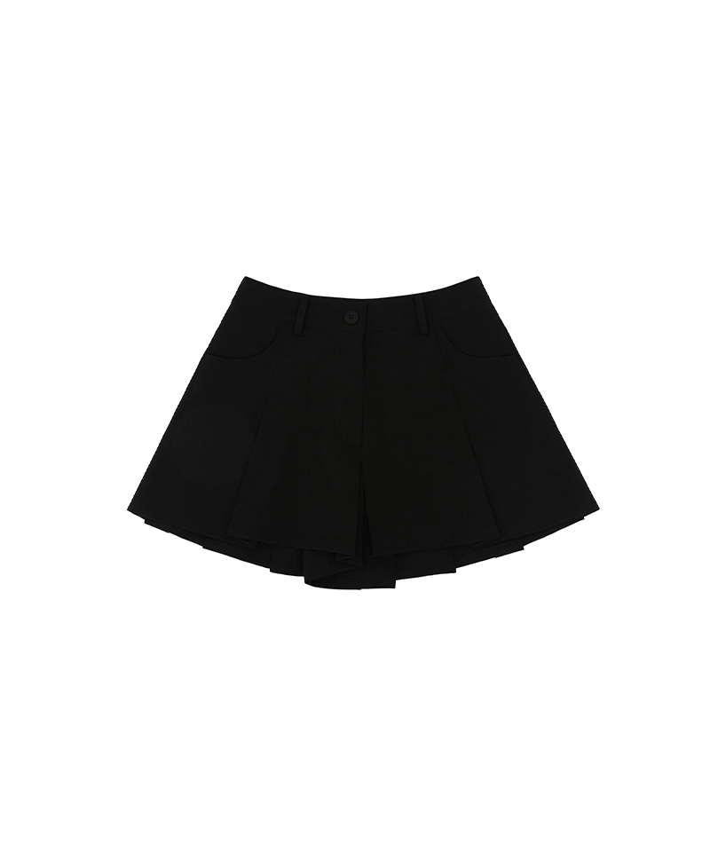 PIV'VEE Pleated Culotte Pants - Ebony Black
