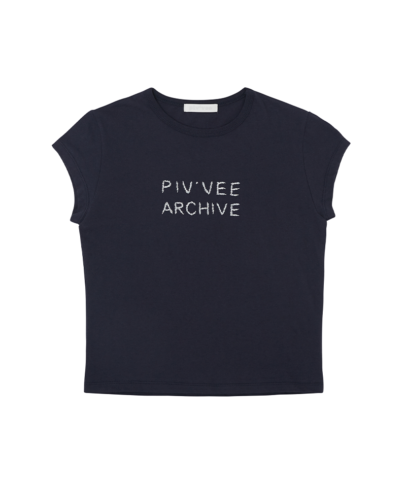 PIV'VEE Hand-Stitch Mood T-shirt - Ocean Navy