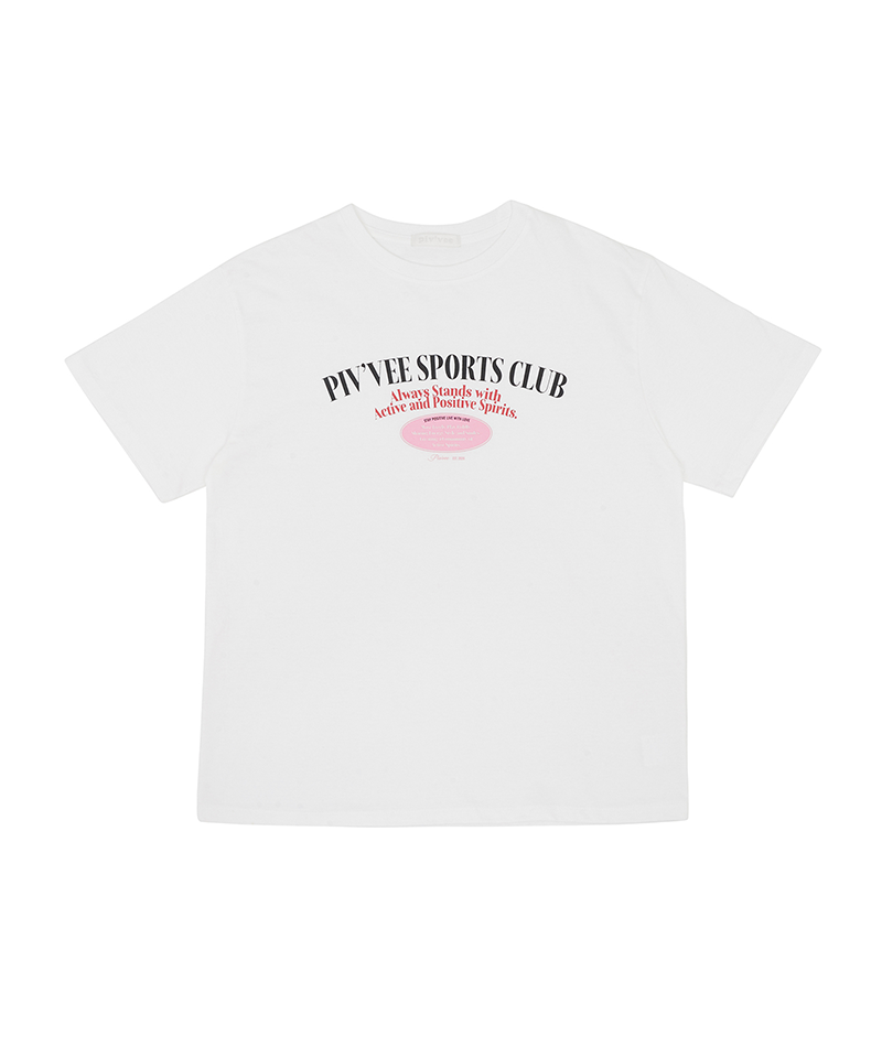 PIV'VEE Sports Club Overfit T-shirt - Cloud White