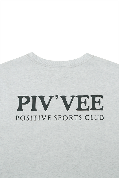 PIV'VEE Positive Sports Club Boxy T-Shirt - Snow Grey