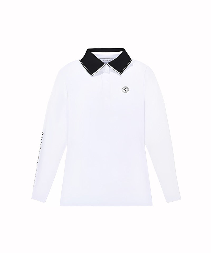 CHUCUCHU Knit Collar Point T-Shirt - White