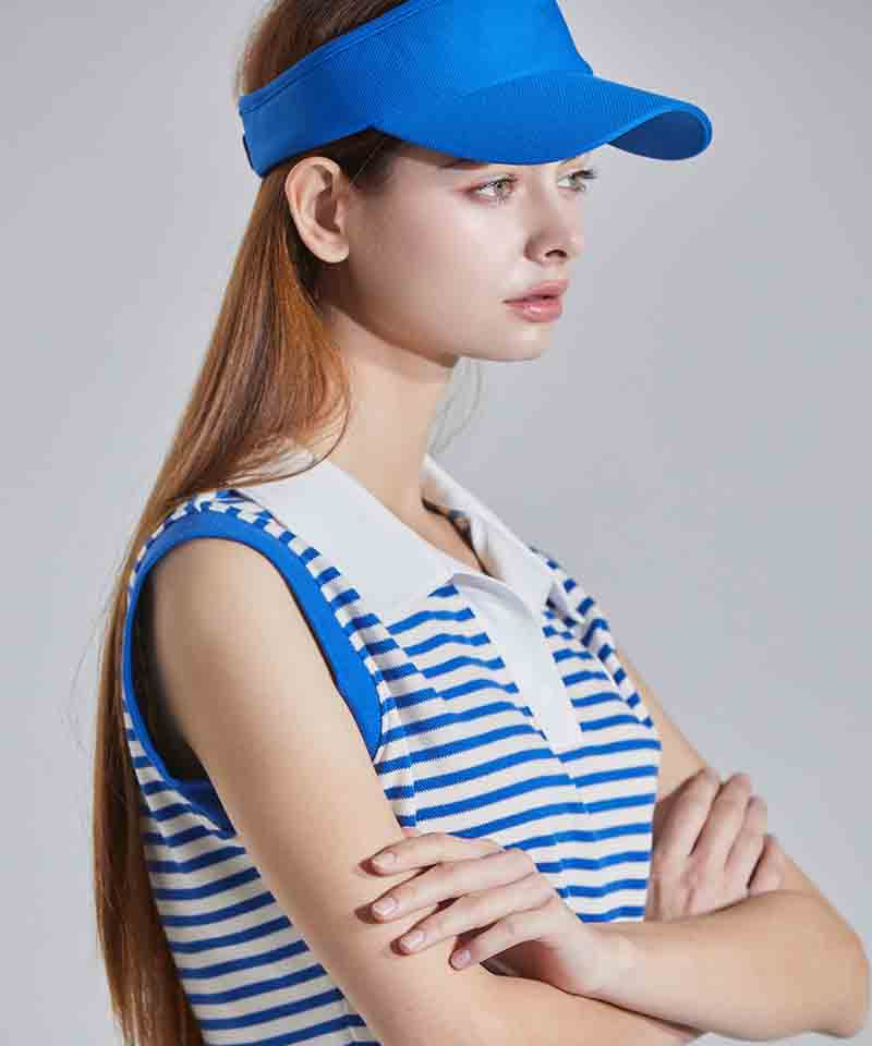 CHUCUCHU Open Collar Stripe Vest - Blue