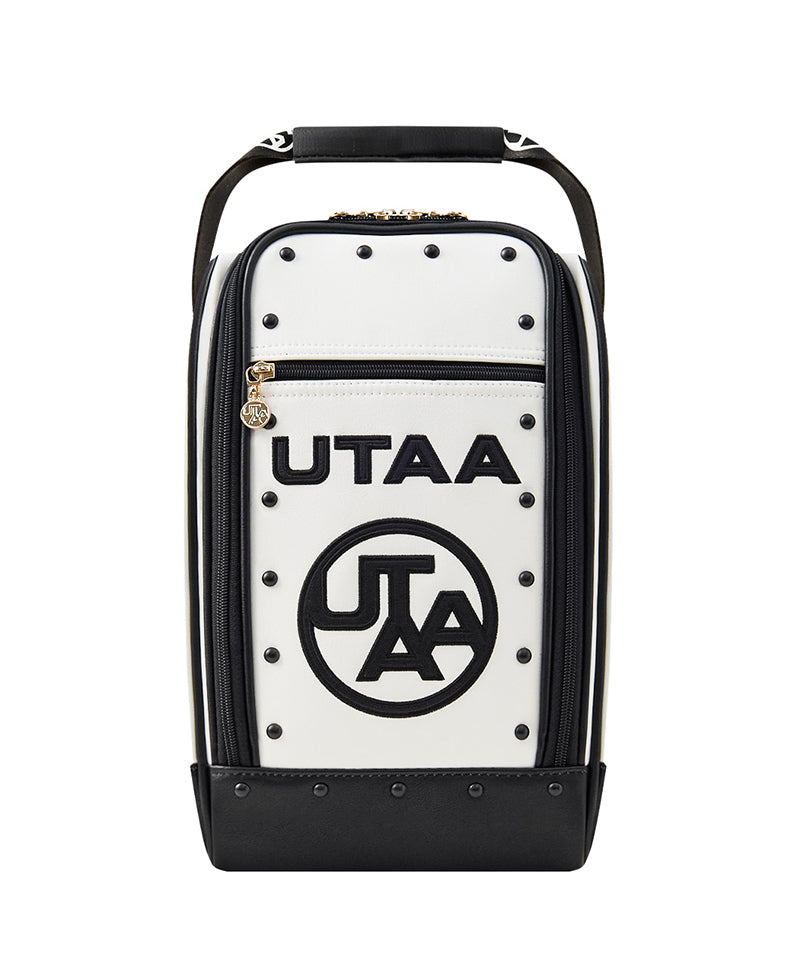 UTAA Emblem Cubic Color Stud Shoes Bag - White