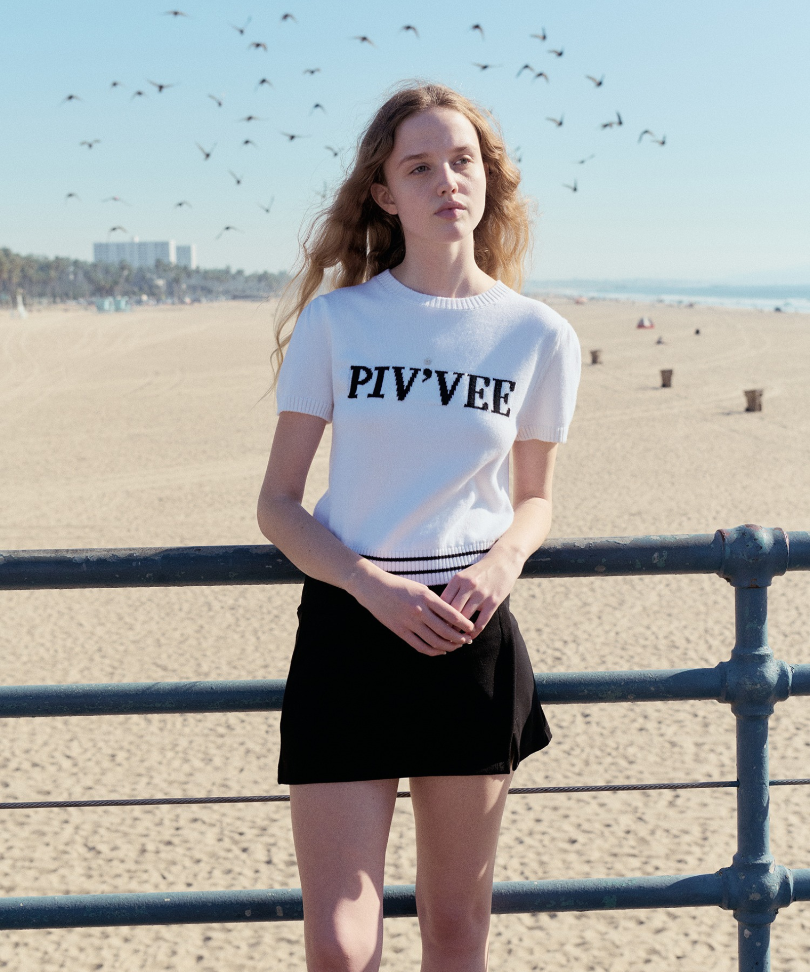 Short Sleeve Logo Jacquard Knit Cloud White