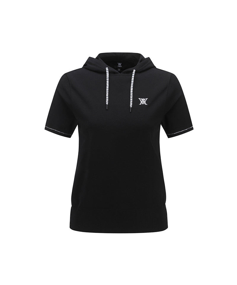 Women Hoodie Point Sweater - Black