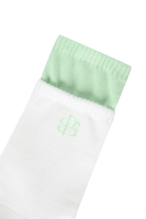 POSHERD Color Block Layered Crew Socks - Ice Mint