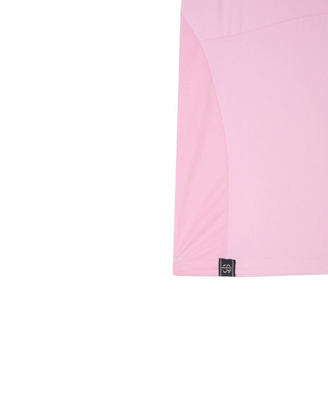 POSHERD Light Cool Mesh Functional Short Sleeve Top - Light Pink