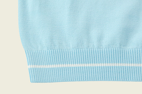 FORDI Loose Short Sleeve Knit - Baby Blue