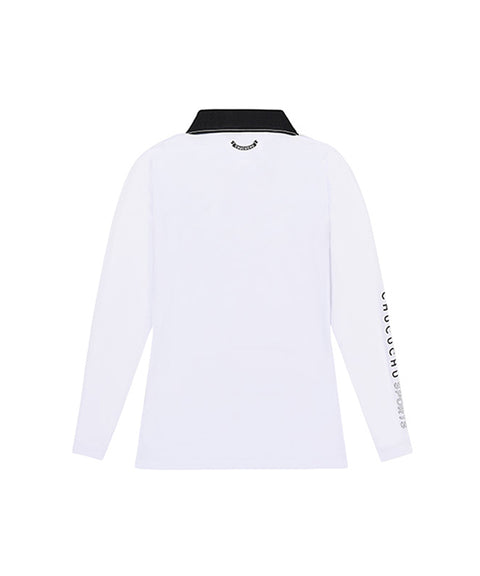 CHUCUCHU Knit Collar Point T-Shirt - White