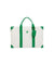 CREVE NINE:  Product Name Symbol Punching Boston Bag - Ivory Green
