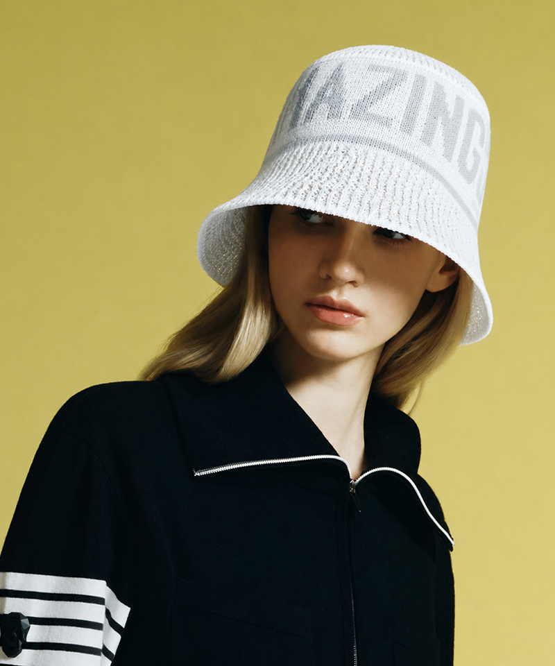 Amazing Cre Logo Cotton Knitted Hat - White