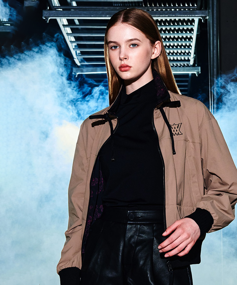 Women's FA Flower Pattern Reversible Jacket - Beige