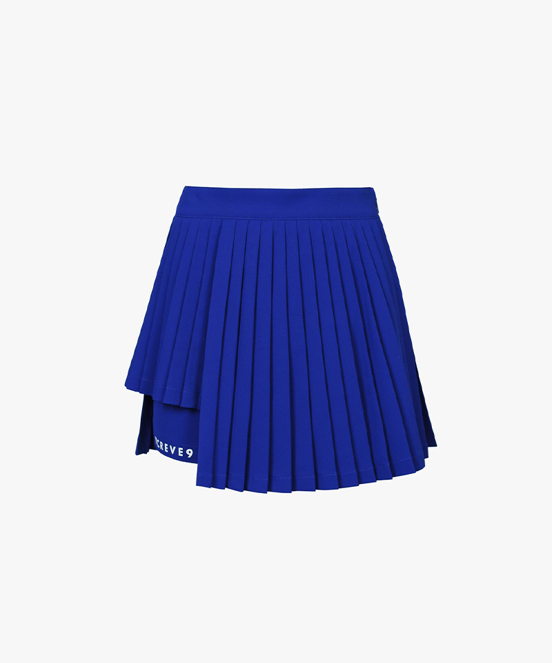 CREVE NINE: Banding Multi-Swing Pleated Skirt - R/Blue