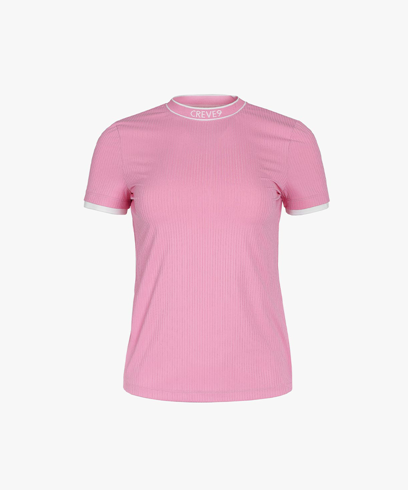 CREVE NINE: Logo Golji T-shirt - L/Pink