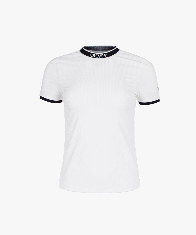 CREVE NINE: Logo Golji T-shirt - White