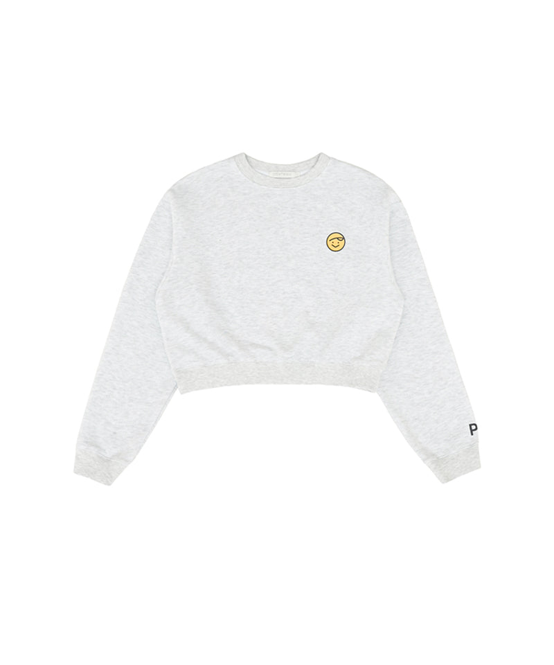 PIV'VEE Smiley Sweatshirt - Snow Gray
