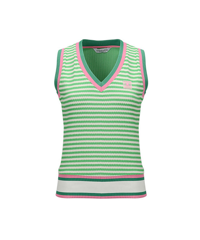 CHUCUCHU Stripe Vest - Green