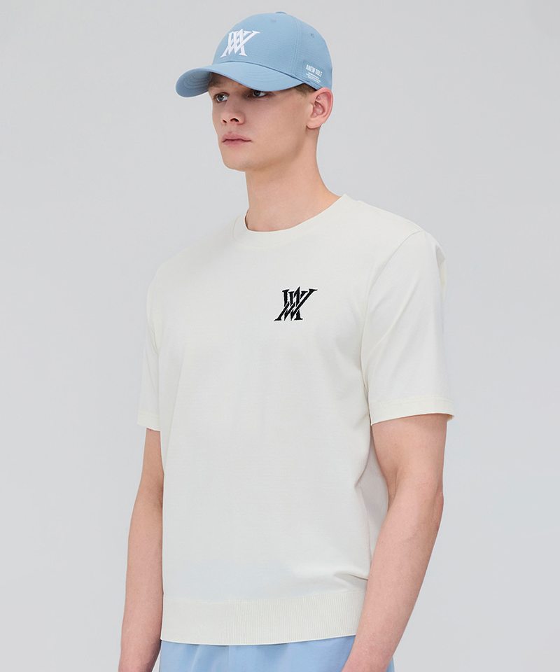 Men's Round Short Sleeve Sweater - Ivory