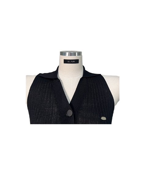 Q.C PLAY: Halter collar Button V Neck Summer Sleeveless - 2 Colors