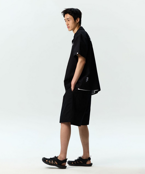 Jamie West Onetuck Wide Set-up Shorts - Black