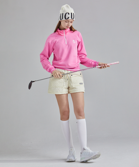 Mixed Half Zip-Up Top - 2 Colors
