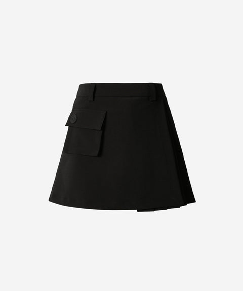 OBER Golf Pocket Pleated Wrap Skirt - Black