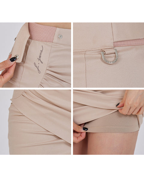 J.Jane Tulip Line Shirring Skirt - Beige