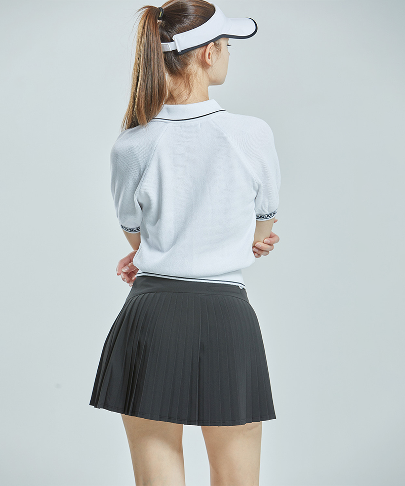 CHUCUCHU Slit Back Pleated Skirt - 3 Colors