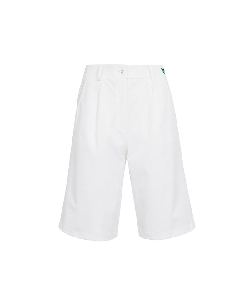 CREVE NINE: Capri Bermuda Pants - White