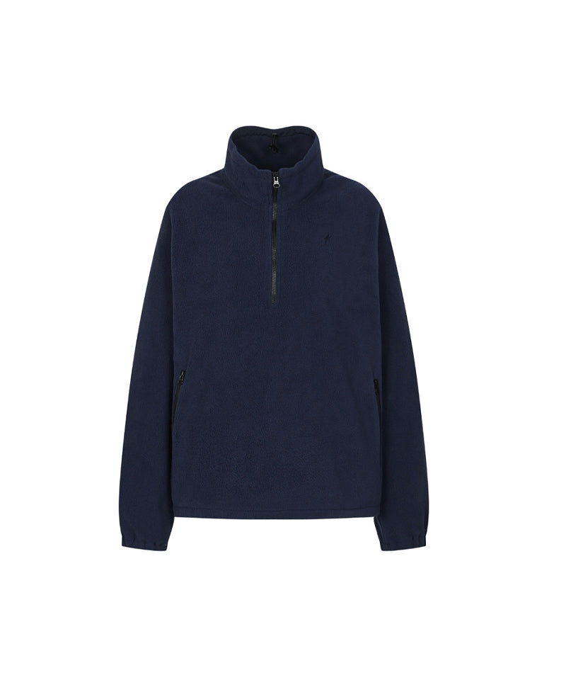 Monday Flow Half Zip-Up Warm Soft Fleece Top - Navy