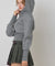KANDINI Mixed Check Pleats Skirt - Navy