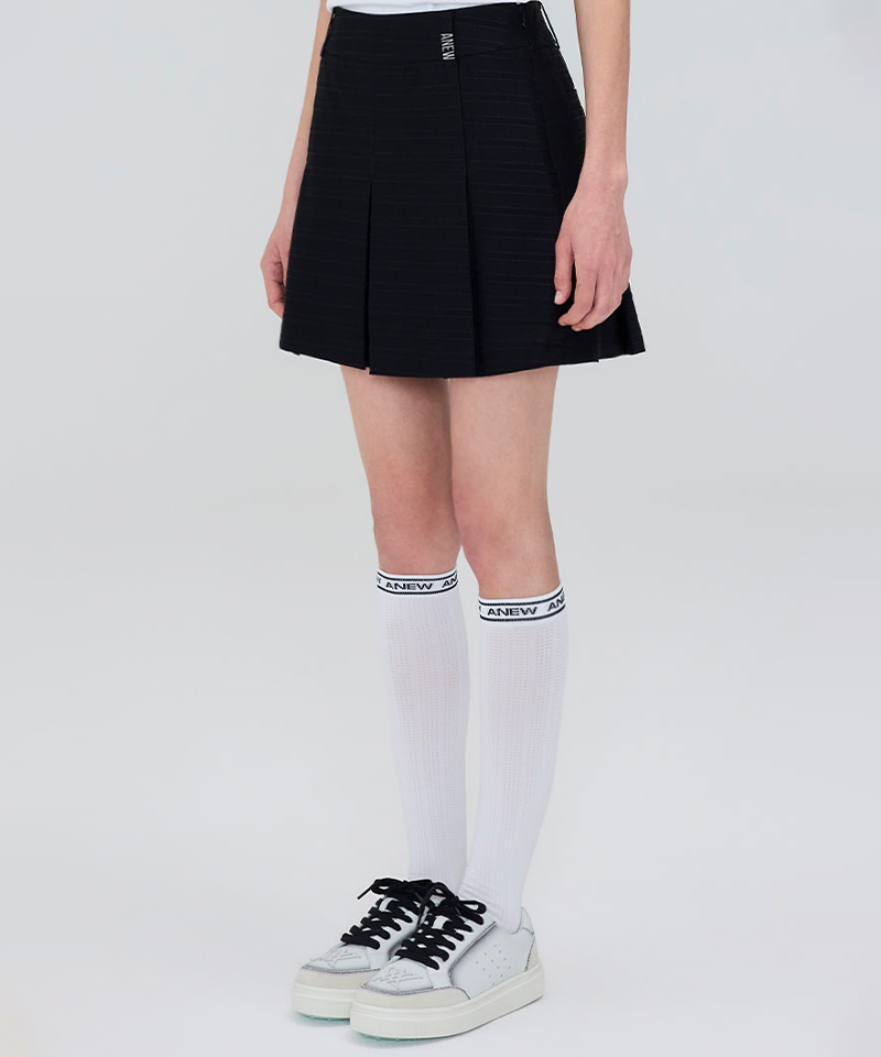 Women's Jacquard Pants Skirt - Black