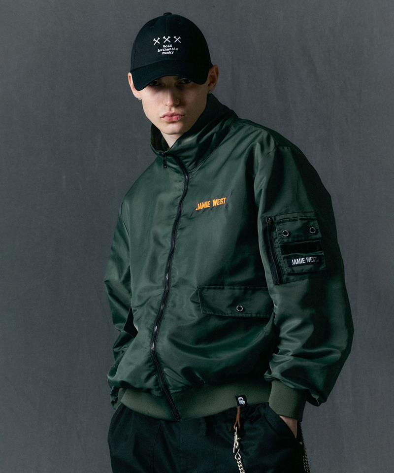 Jamie West Stand Collar Windbreaker - Green