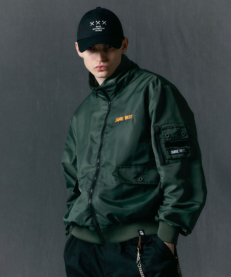 Jamie West Stand Collar Windbreaker - Green