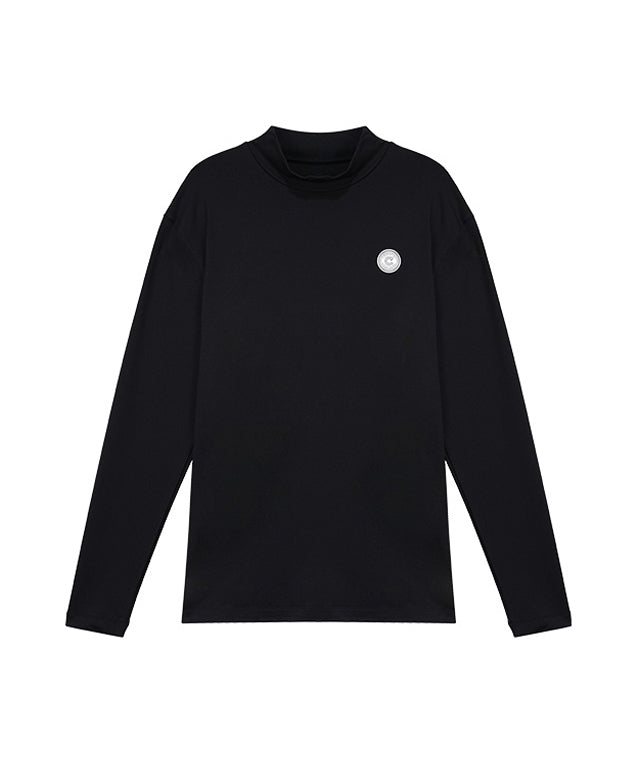 CHUCUCHU Men's Half Neck Authentic T-Shirt - Black