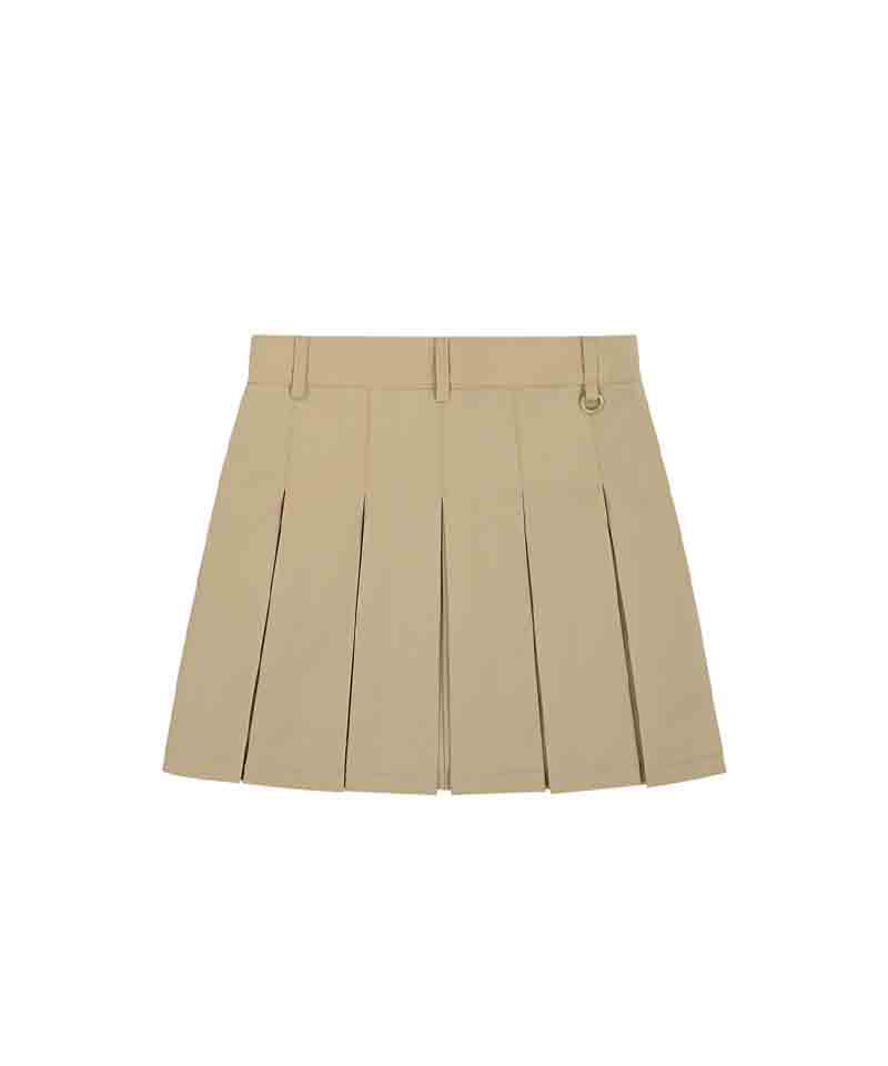 CHUCUCHU Pocket Back Pleated Skirt - Beige