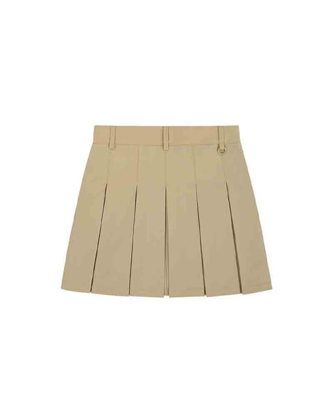 CHUCUCHU Pocket Back Pleated Skirt - Beige