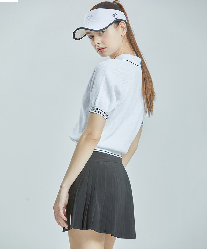 CHUCUCHU Slit Back Pleated Skirt - 3 Colors