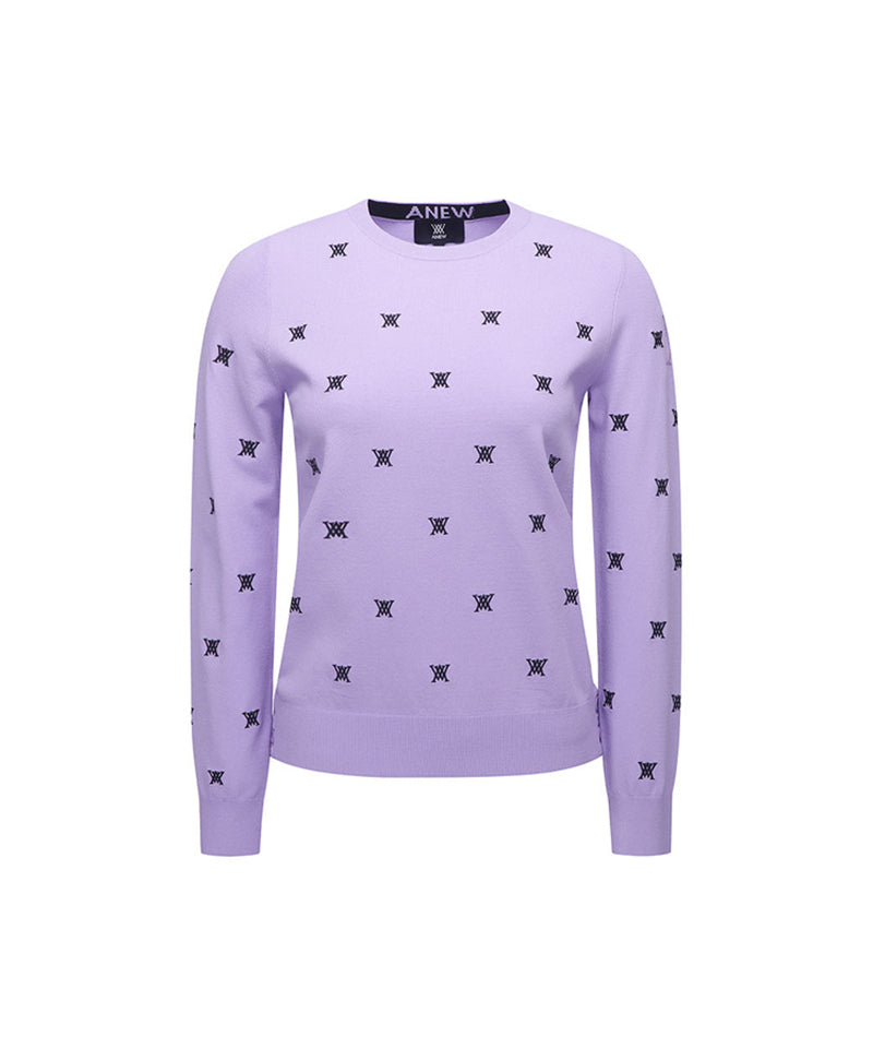 ANEW Golf: Women Monogram Logo Point Pullover Sweater - Lavender