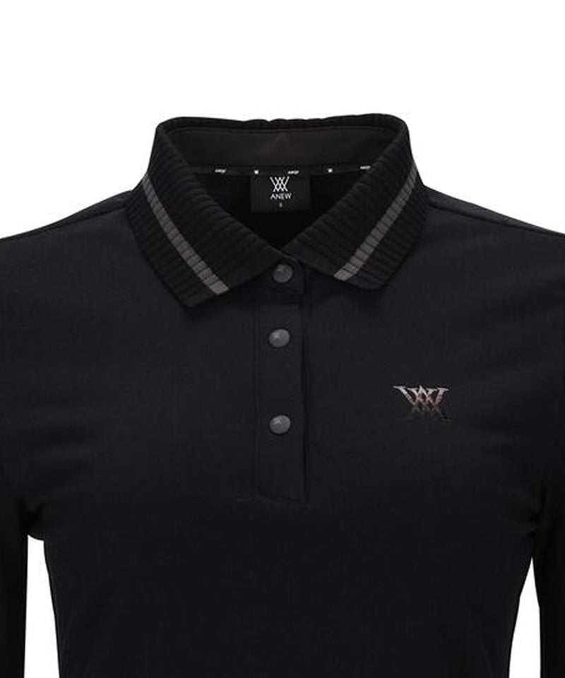 ANEW Golf Women's Knit Collar Long T-Shirt - Black