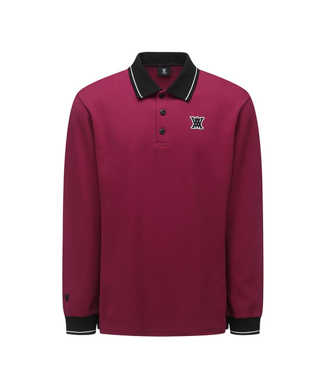ANEW Golf: Men Back Big Logo Long T-Shirt - Burgundy
