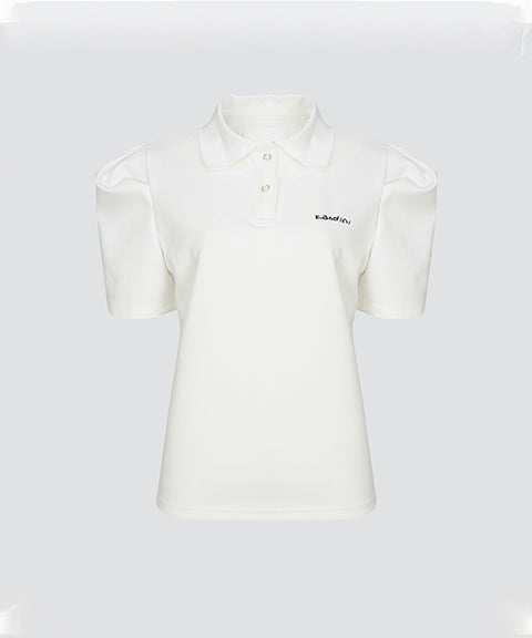 KANDINI Polo Shirts With Puff Sleeve / Short - White