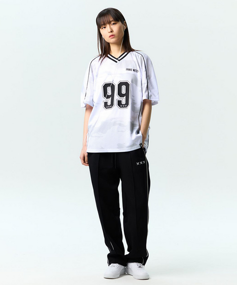 Jamie West No.99 Vneck Mesh Camo T-Shirts - White