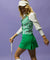 CREVE NINE: Stretch A-line Skirt - Green