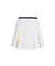 CREVE NINE: Logo Swing Pleated Skirt - White